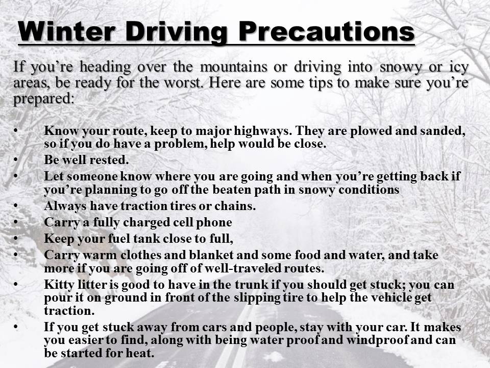 Winter Driving Precautions